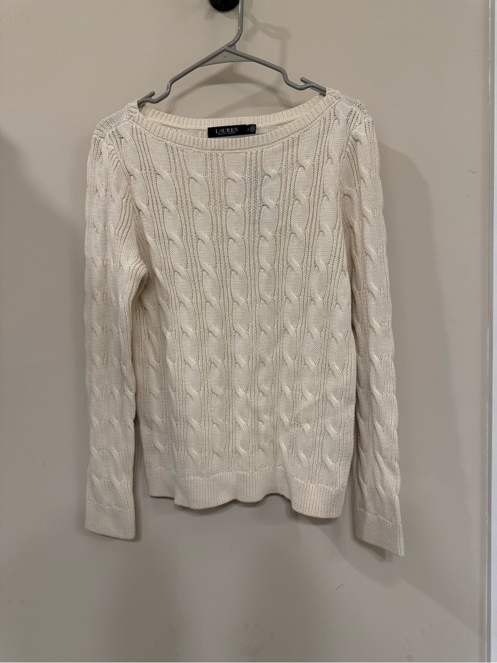 Ralph Lauren Cream Cable Crewneck Sweater